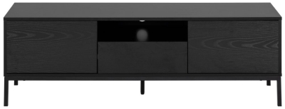 Product photograph of Salvo Black 140cm Tv Unit from Choice Furniture Superstore