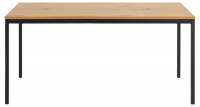 Product photograph of Salvo Oak And Black Metal Dining Table - 6 Seater from Choice Furniture Superstore
