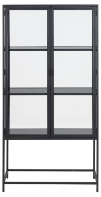 Product photograph of Salvo Black 2 Door Display Cabinet from Choice Furniture Superstore