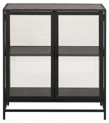 Product photograph of Salvo Black Small 2 Door Display Cabinet from Choice Furniture Superstore