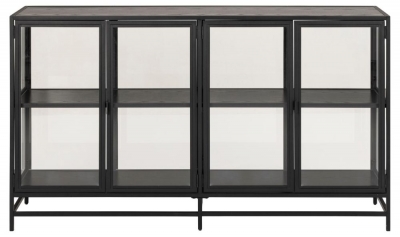 Product photograph of Salvo Black Metal 4 Door Display Cabinet from Choice Furniture Superstore