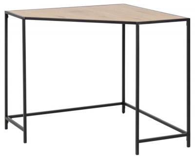 Product photograph of Salvo Oak And Metal Corner Office Desk from Choice Furniture Superstore