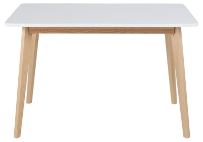 Reeder White and Birch 4 Seater Dining Table - 120cm
