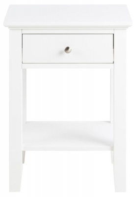 Product photograph of Lipan White 1 Drawer Bedside Table from Choice Furniture Superstore