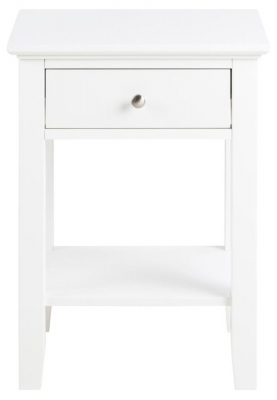 Lipan White 1 Drawer Bedside Table