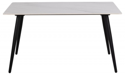 Product photograph of Woburn White And Black 4 Seater Dining Table from Choice Furniture Superstore