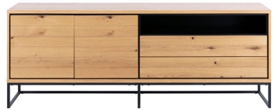 Product photograph of Dahlen Oak 2 Door 2 Drawer Medium Sideboard from Choice Furniture Superstore