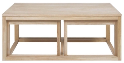 Product photograph of Cadiz Oak Coffee Table Set Of 3 - Comes In White Oak And Black Options from Choice Furniture Superstore