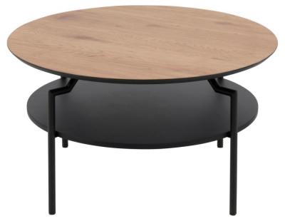 Image of Gilead Round Coffee Table - Comes in Black Marble, Oak and Black and Brown Marble Options