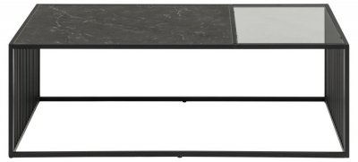 Solis Black Marble and Metal Coffee Table