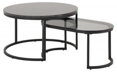 Product photograph of Soham Black Coffee Table Set Of 2 from Choice Furniture Superstore