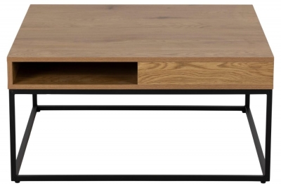 Product photograph of Wilsey Wooden Square Coffee Table - Comes In Oak And Black Options from Choice Furniture Superstore