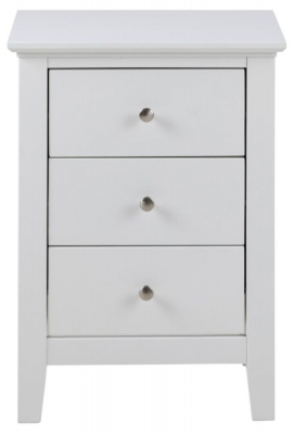 Clearance Lipan White 3 Drawer Bedside Table D529
