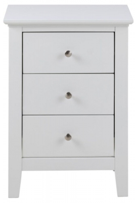 Clearance Lipan White 3 Drawer Bedside Table D530