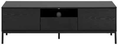 Product photograph of Clearance - Salvo Black 2 Door 1 Drawer Tv Unit - D591 from Choice Furniture Superstore