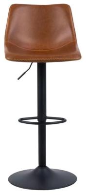 Clearance Set Of 2 Ingenio Tan Faux Leather Gas Lift Bar Stool Fss15582