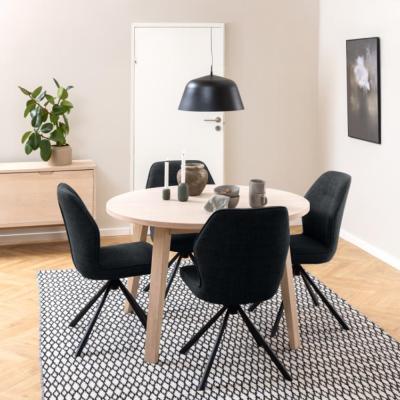 A Line Oiled Oak 46 Seater Extending Round Dining Table 120cm220cm