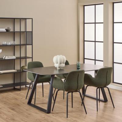 Antalya Matt Black Ceramic 6 Seater Dining Table 180cm