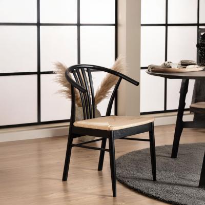 York Dining Chair - Set of 2 - Black - Curved Back