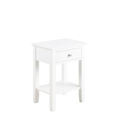 Linnea White 1 Drawer Bedside Table