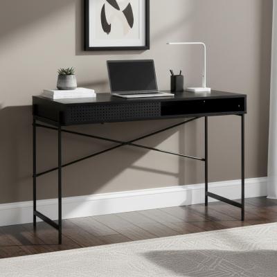 Angus Writing Desk - Black Melamine