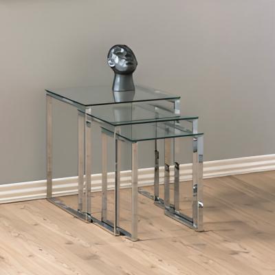 Katrine Nest of Tables - Clear Glass - Set of 3