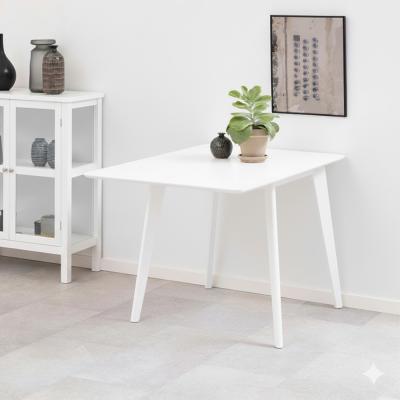 Roxby White 2-4 Seater Drop Leaf Dining Table - 80cm-120cm