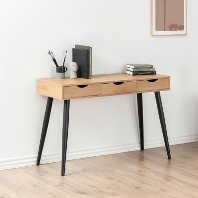 Neptun Oak and Black 3 Drawer Office Desk