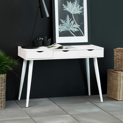 Neptun White 3 Drawer Office Desk