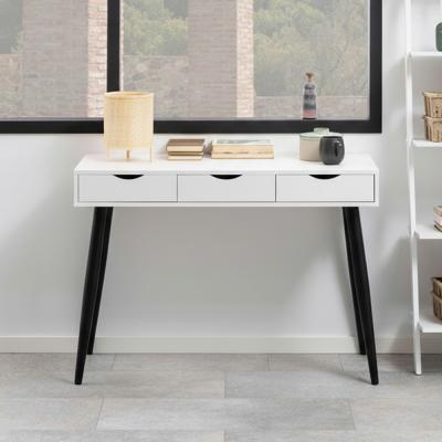 Neptun White and Black 3 Drawer Office Desk