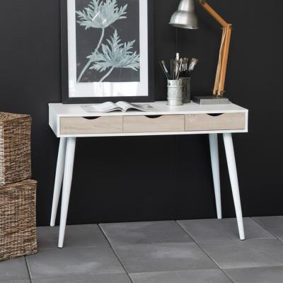 Neptun White and Sonoma Oak 3 Drawer Office Desk