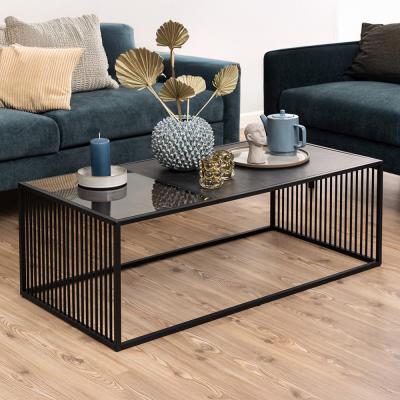 Strington Coffee Table - Black Marble and Glass