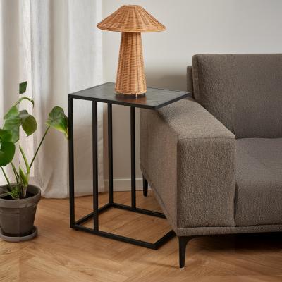 Seaford Side Table - Black Melamine and Metal