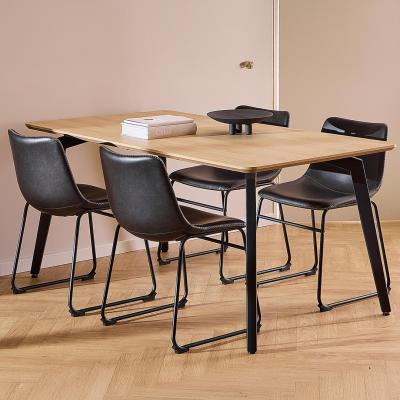 Cadiz Dining Set - 4 Seater - 160cm - Oak - with Black Vintage Dining Chair 