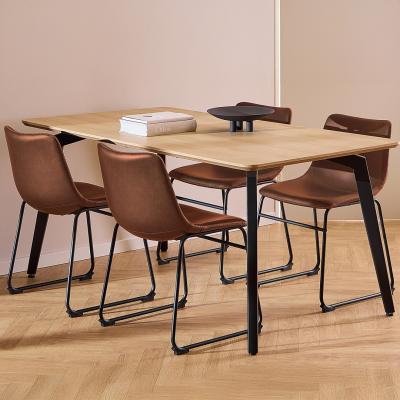 Cadiz Dining Set - 4 Seater - 160cm - Oak - with Brandy Vintage Dining Chair 