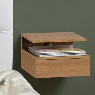 Ashlan Oak 1 Drawer Wall Mounted Floating Bedside Table