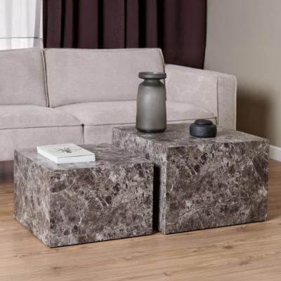 Dice Coffee Table - Square - Light Brown - Set of 2
