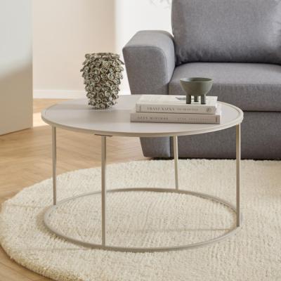 Seaford Coffee Table - Round - Grey Melamine