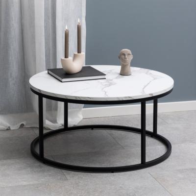 Spiro Coffee Table - Round - White Marble Effect