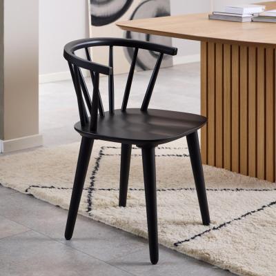 Ida Dining Chair - Set of 2 - Black - Spindle Curved Back