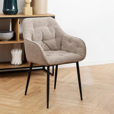 Brooke Dining Armchair - Set of 2 - Beige Boucle Fabric