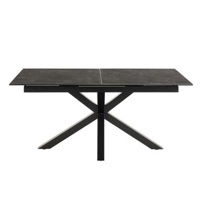 Heaven Black Ceramic 6-8 Seater Extending Dining Table with Star Legs - 168cm-210cm