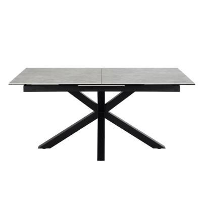 Heaven Grey Ceramic 6-8 Seater Extending Dining Table with Star Legs - 168cm-210cm