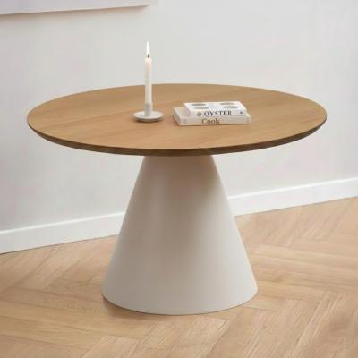 Soli Coffee Table - Round - Oak and Grey Metal - Small