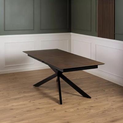 Irwine Rusty Brown Ceramic 8-10 Seater Extending Dining Table with Star Legs - 200cm-240cm