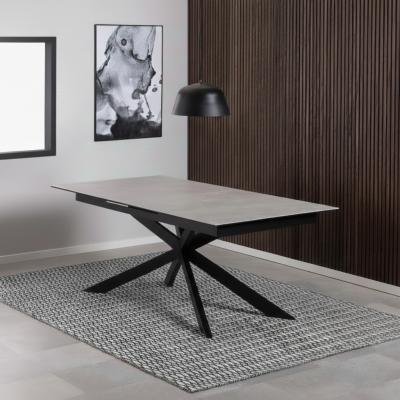Irwine Grey Ceramic 8-10 Seater Extending Dining Table with Star Legs - 200cm-240cm