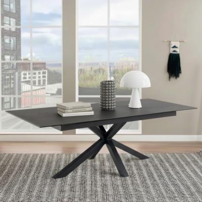 Heaven Black Ceramic 8-10 Seater Extending Dining Table with Star Legs - 200cm-240cm