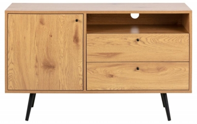 Product photograph of Welby Wild Oak 1 Door 2 Drawer Sideboard from Choice Furniture Superstore