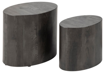 Product photograph of Motley Ash Anthracite Oval Coffee Table Set Of 2 from Choice Furniture Superstore