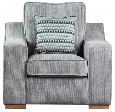 Product photograph of Sweet Dreams Blenheim 1 Seater Silver Fabric Sofa from Choice Furniture Superstore